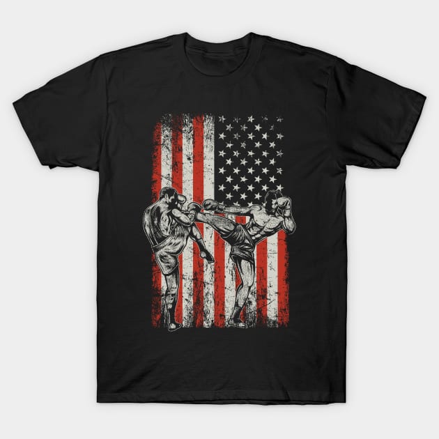 USA Flag MMA Mixed Martial Arts T-Shirt by ryanjaycruz